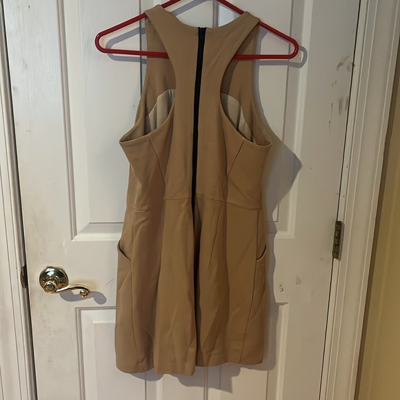 Milly Tan Halter Sheath Mini Dress for Work women’s size Medium - Picture 2 of 8